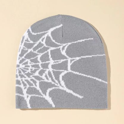 Spider Web Jacquard Knitted Hat