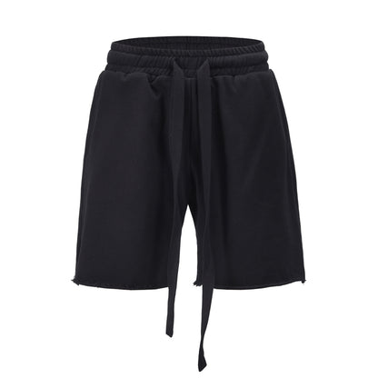 High Street Men's Terry Streamer Shorts with Raw Edges