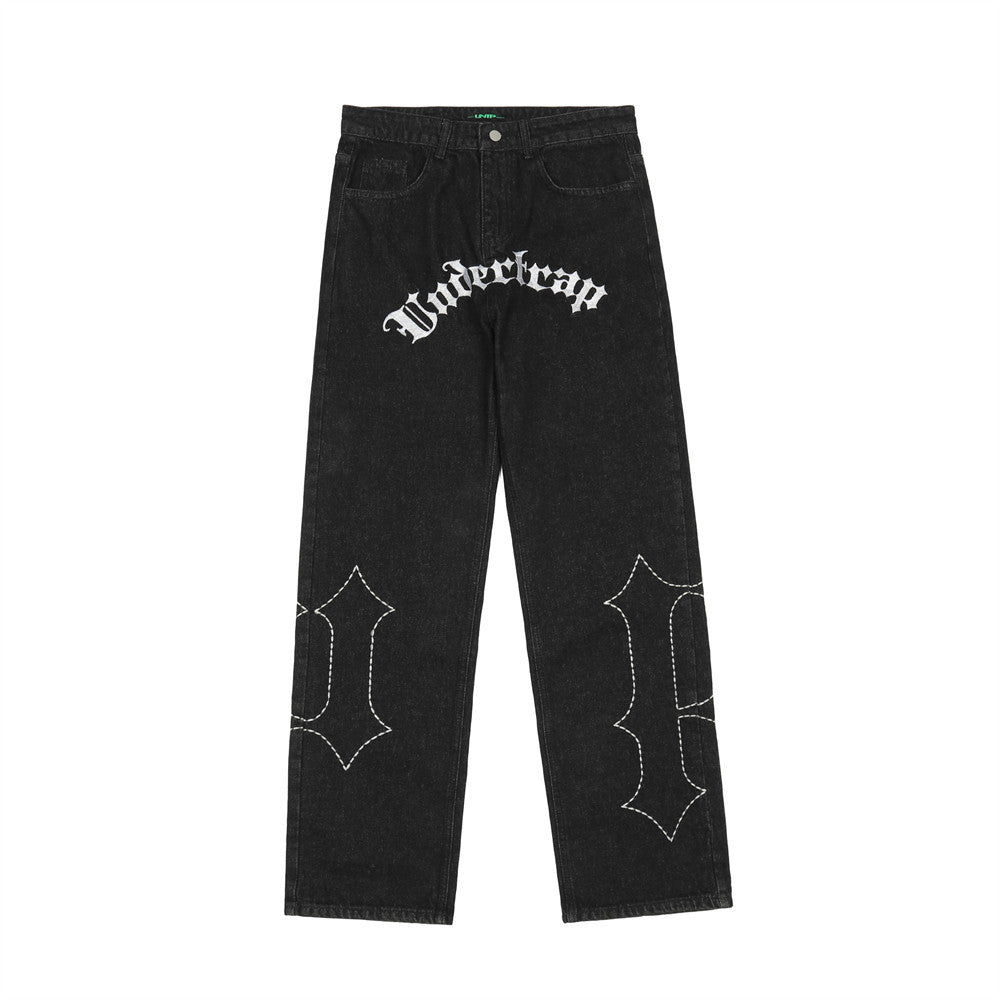 Embroidered Jeans with European and American Style