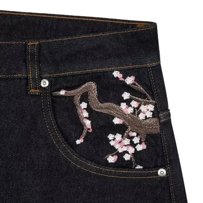 Women's Embroidered High Waist Jeans