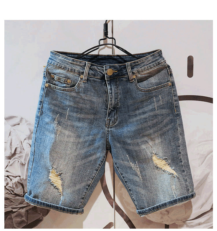 Men's Blue Baggy Denim Shorts - Summer Fashion Style