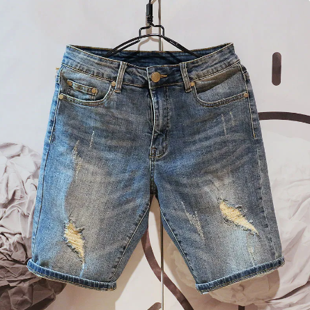 Men's Blue Baggy Denim Shorts - Summer Fashion Style