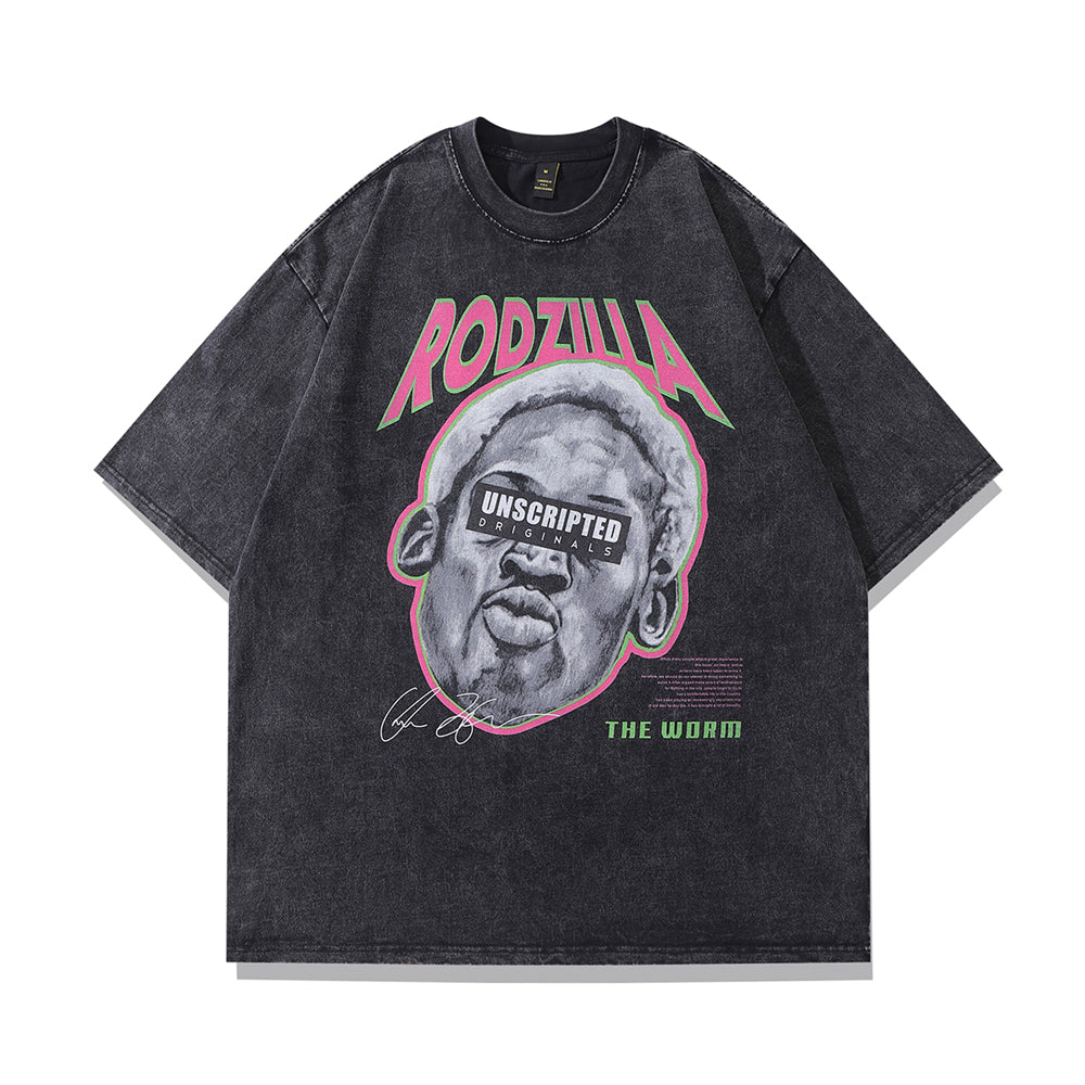 Vintage Oversized Dennis Rodman Basketball Graphic Tee