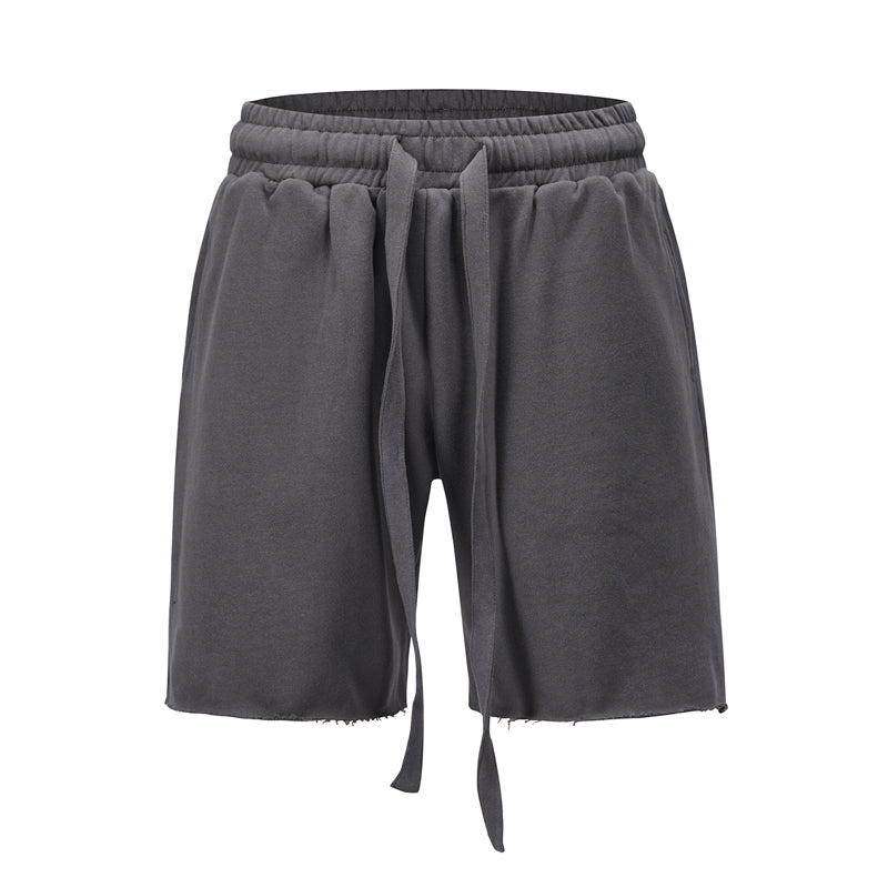 High Street Men's Terry Streamer Shorts with Raw Edges