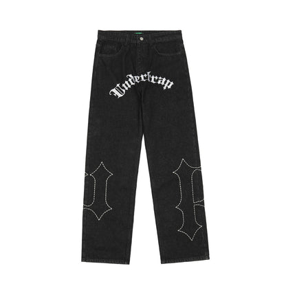 Embroidered Jeans with European and American Style