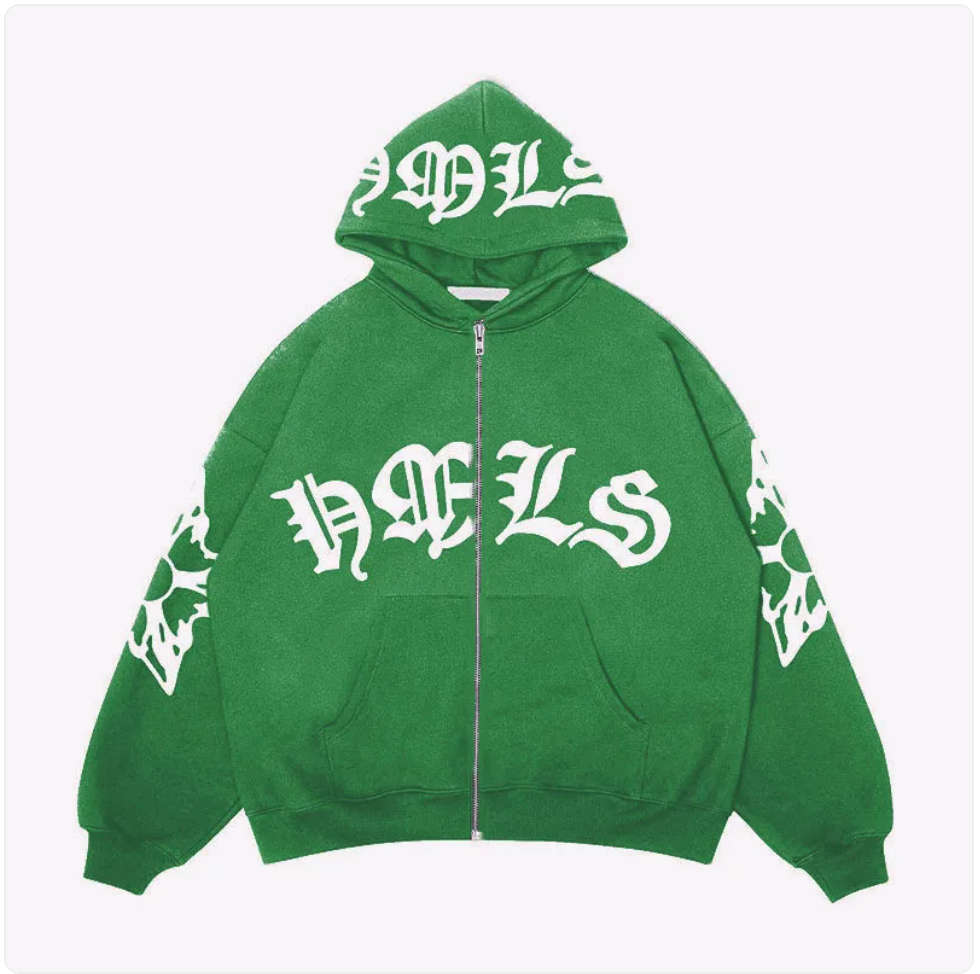 Gothic Letter Print Hoodie