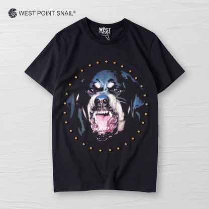 Dog Graphic T-Shirt with Diamonds