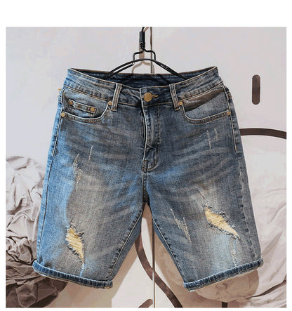 Men's Blue Baggy Denim Shorts - Summer Fashion Style