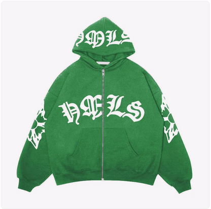 Gothic Letter Print Hoodie