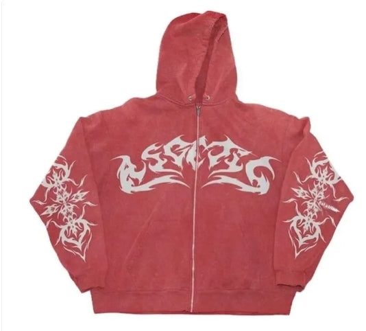Y2K Gothic Leisure Zip Hoodie